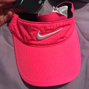 Neon pink nike visor